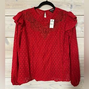 Express lace red blouse